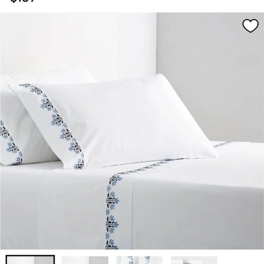 Pottery Barn Twin/Twin XL Embroidered Sheet Set – New